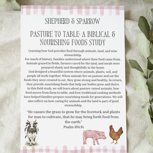 Estudio en casa: Del pasto a la mesa / Alimentos bíblicos, agricultura regenerativa (Descarga digital)