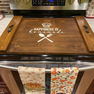 Couvercle supérieur de cuisinière personnalisé / Couvercle supérieur de four / Planche à nouilles / Couvercle de cuisinière / Couvercle en bois pour cuisinière électrique