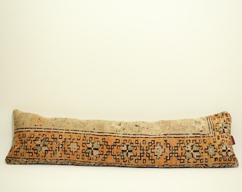 Boho Lumbar Pillow, Long Pillow , Bed pillow , Decorative Pillow , Rug pillow , Anatolian pillow , Unique Pillow , Turkish Pillow Rug Cover