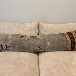 Boho Lumbar Pillow, Long Pillow , Bed pillow , Decorative Pillow , Rug pillow , Anatolian pillow , Unique Pillow , Turkish Pillow Rug Cover