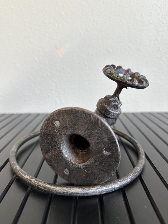 Vintage Water Spigot Towel Ring Etsy