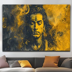 Shiva Art Print Lord Shiva Malerei Indianer Rückgabe Geschenke Wandbehang Extragroße Wandkunst spirituelle Kunst Yoga Studio Dekor indian Home Decor