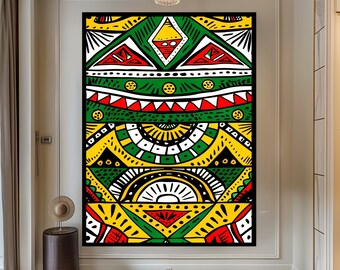 Afrikanskt mönster på canvas: Extra stor väggkonst, inflyttningspresent