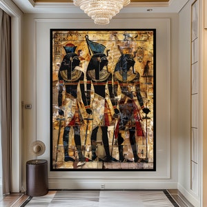 Ancient Egyptian Art Egyptian Mythology Gift Egyptian Figurative Art Canvas Print Large Artwork Modern Wall Art Office Decor Christmas Gift