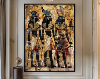 Ancient Egyptian Art Egyptian Mythology Gift Egyptian Figurative Art Canvas Print Large Artwork Modern Wall Art Office Decor Christmas Gift