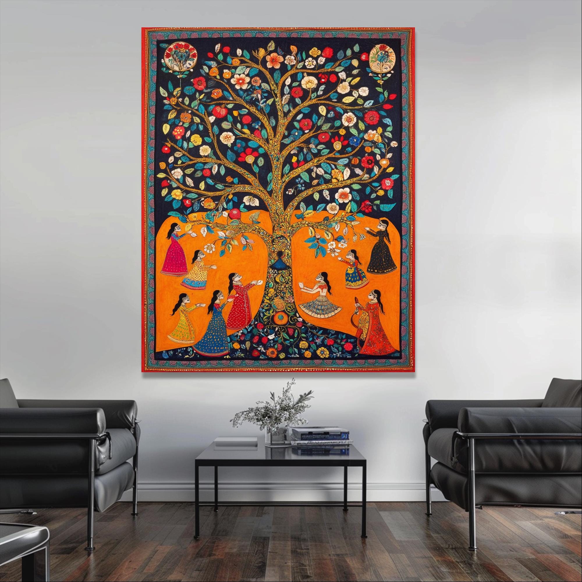 Tree Life Decor Indian Wall Decor Madhubani Painting Indian Statue — free download