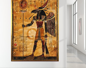 Egyptian God Artwork Egyptian Mythology Wall Art Eye of Ra Decor Wall Art Gift Gift for Teacher Dorm Decor Large Framed Decor Wall Decor