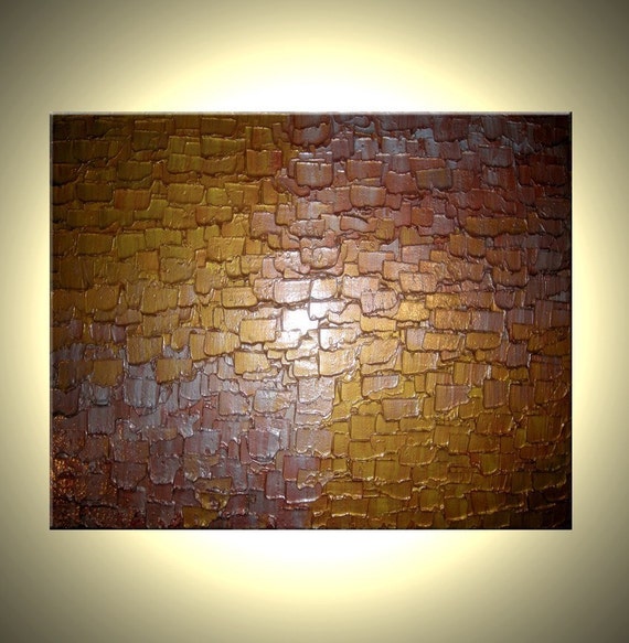 Abstract Art Gold Metallic Sculptured Canvas Contemporary Etsy