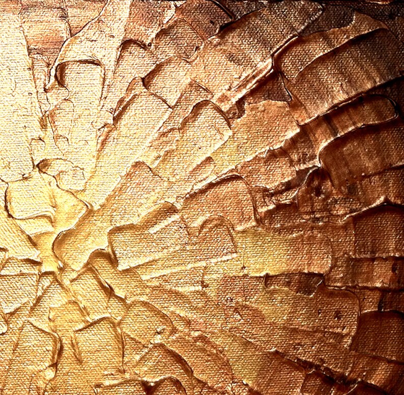 Original Abstract Gold Bronze Metallic Textured PAINTING Fine Etsy