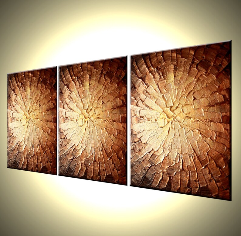 Original Abstract Gold Bronze Metallic Textured PAINTING Fine Etsy