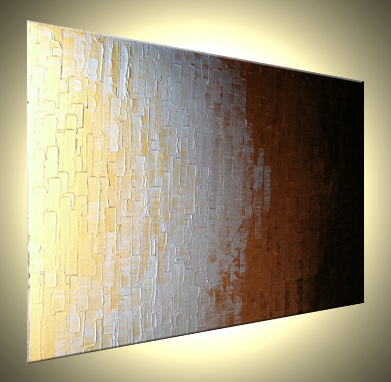 Original Metallic Art / Gold Silver Bronze / Abstract Painting Etsy