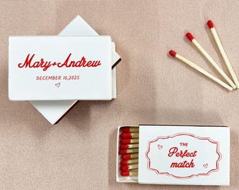 Custom Wedding Matchboxes, Bridal Shower Favors, Personalized Matches, Double-sided matchbox