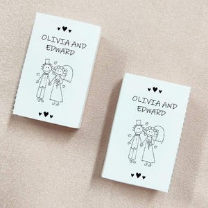Couple Personalized Wedding Match Boxes, Custom Engagement one-Side Matches, Memorable Gifts, Eco-Friendly Favors, Wedding Favor