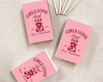 Pink Custom Matchboxes: Bachelorette Party Favors