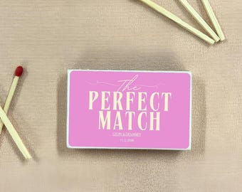 The Perfect Match Wedding Favor, Custom Wedding Matchboxes, Wedding Table Decor Favours, Customized Matches, Bridal Shower Favor