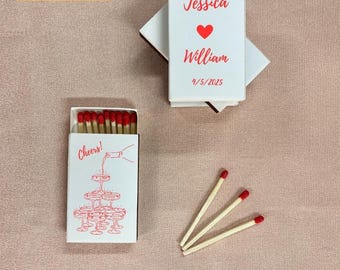 Personalized Matches，Custom Wedding Favors, Champagne Tower Reception Favors, Bridal Shower Favor,Gifts for Guests，Custom Party Favors