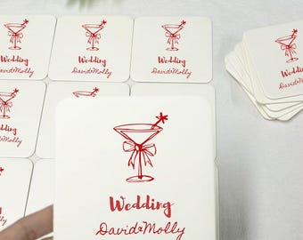 Personalized Wedding Coasters: Custom Name Bar Coasters