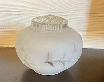 Pantalla de lámpara vintage de cristal esmerilado / Cubierta de globo de repuesto de mediados de siglo