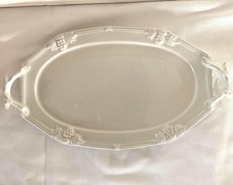 Bandeja rectangular de 30 cm para uvas blancas de Ironstone de Red Cliff vintage
