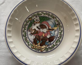 Plato para tarta infantil vintage de Watkins Country / Decoración navideña de cocina de 1989