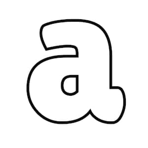 Bubble Alphabet lower case Letters and numbers 0-9 Templates Printable 6-inch Letter Kindergarten Homeschool Teaching Resources PDF