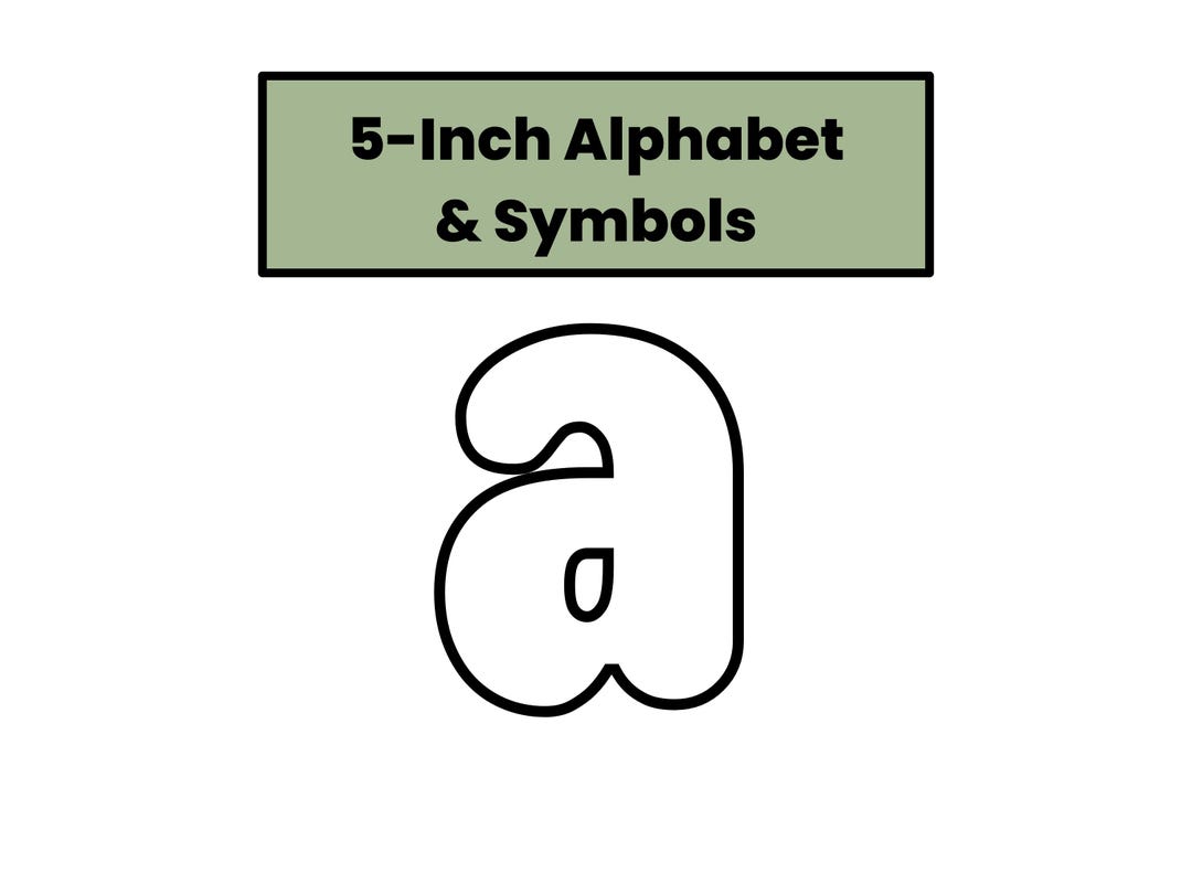 Printable Bubble 5-inch Small Alphabet and Symbols | A-z ...