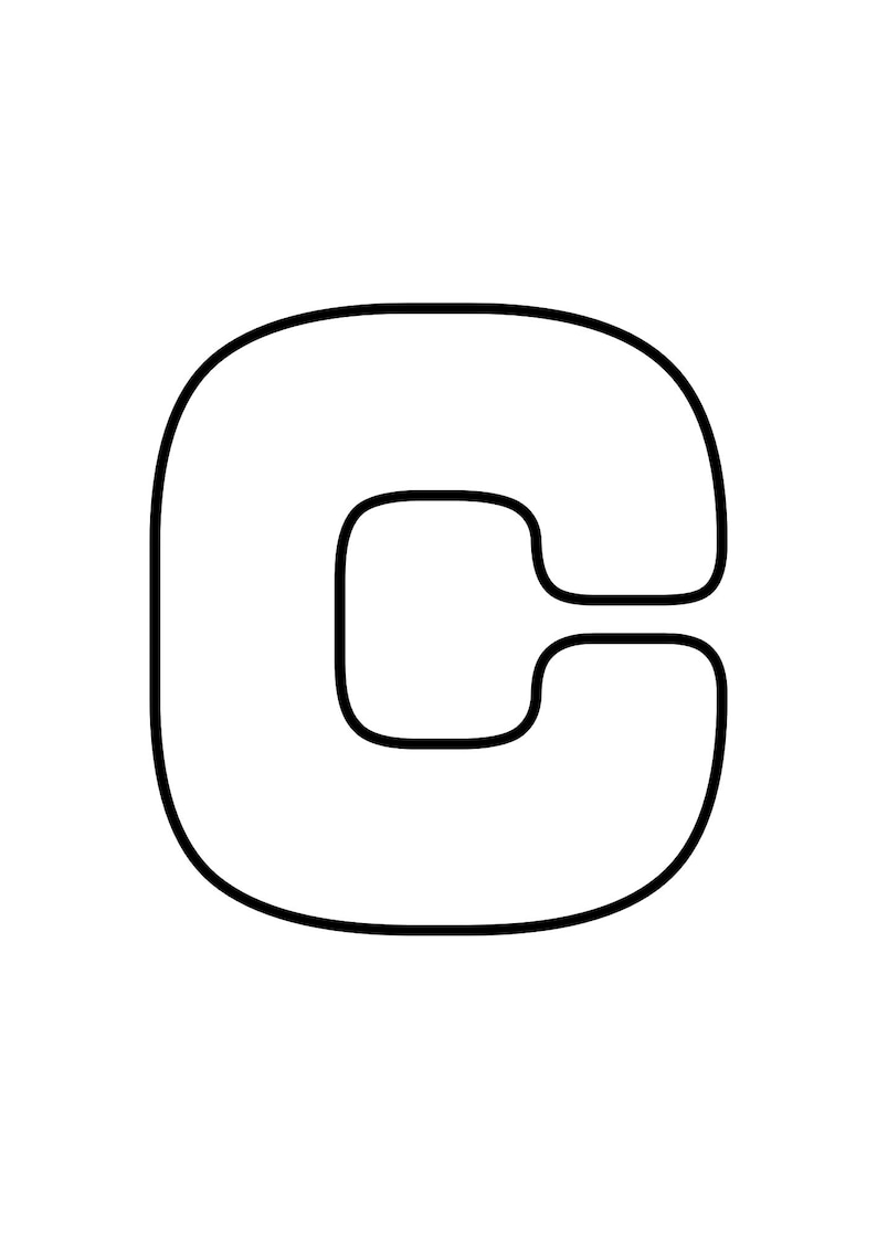 Printable 6-inch Rounded Alphabet and Numbers | Block Letter Templates ...