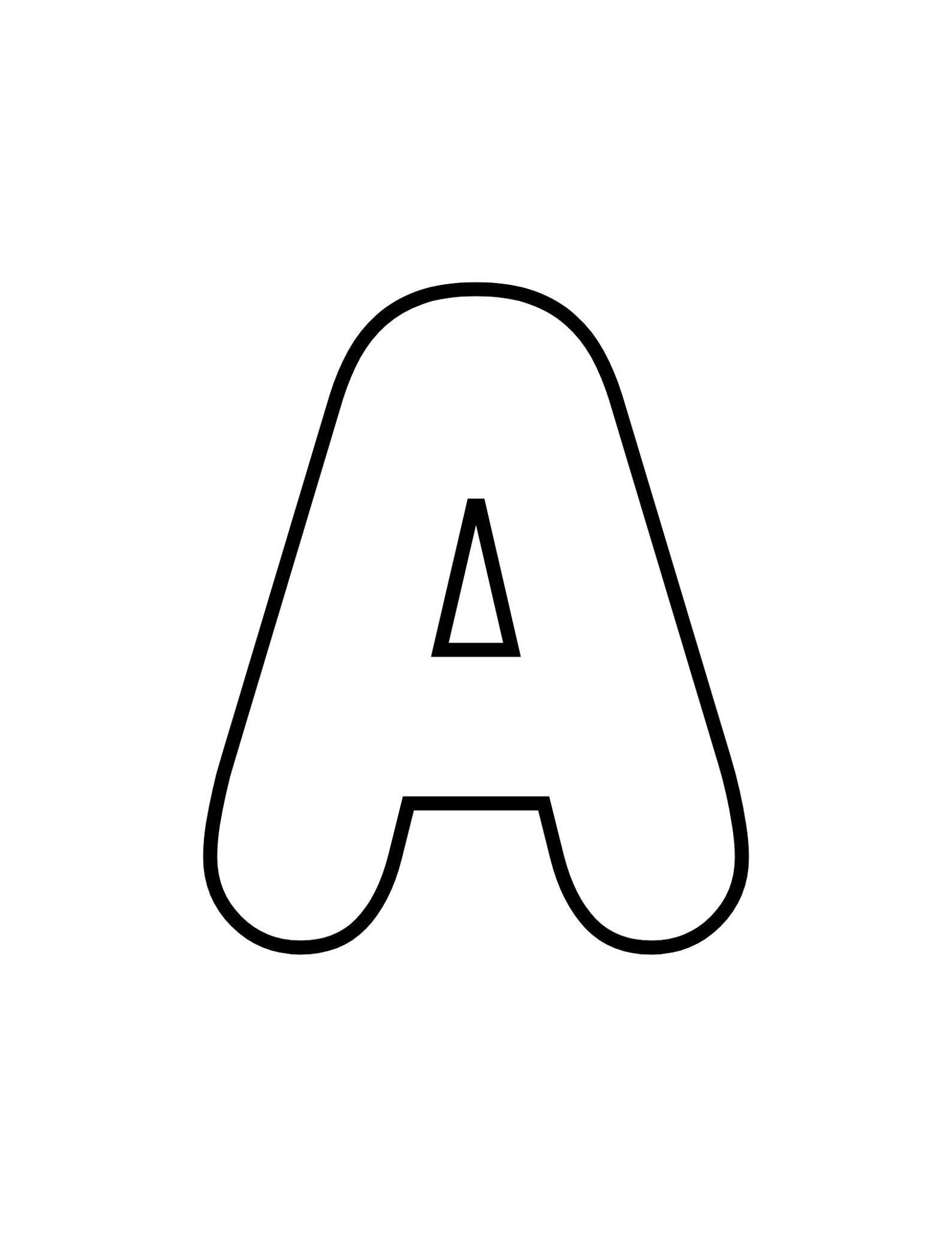Nine Block Letters Printable Rounded Alphabet and Numbers (0-9) | Block Letter Templates ...