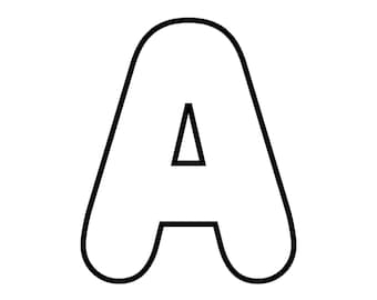 Afdrukbare afgeronde alfabetletters en cijfers 0-9 | Afdrukbare blokletter| Sjablonen voor grote getallen| Digitale download | Pdf