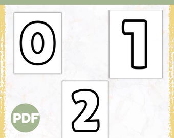 Simple Block Numbers 0 Large Printable Number Templates| Printable Block Numbers 0-30| Kid ...