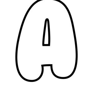 10-inch Large Bubble Alphabet uppercase Letters and numbers 0-9 Printable Block Letter Kindergarten School Board Classroom Teaching PDF