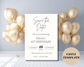 Save The Date Birthday Invitation Template | Simple and Elegant Invitation| Unique Editable Birthday|  Digital Download