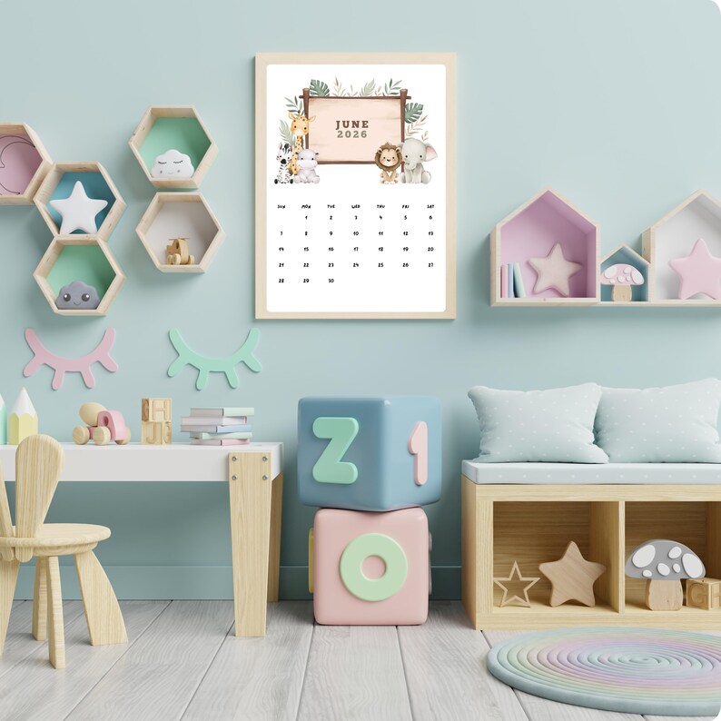 Printable Calendar 2026 for Kids | Cute Animal Calendar | Monthly ...