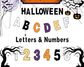 Halloween Bulletin Board Letters and Numbers| Printable A-Z Classroom Decor for Fall & Halloween Displays | Spooky| PDF| Instant Download