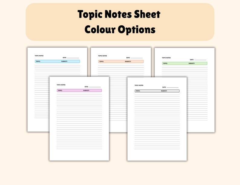 Printable Topic Summary and Note Template| Revision Sheet PDF| Revision ...