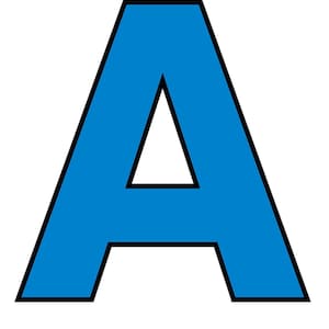 Stort blått utskrivbart alfabet | 25 cm | Skolstyrelsens klassrumsundervisning | Stort ABC-alfabet | PNG och PDF