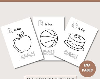 Alphabet Malbuch | ABC druckbare Aktivität (digitaler Download)| Kinderaktivität