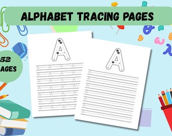 Alphabet Tracing Worksheets| Letters (A - Z) |  Handwriting Worksheets| ABC Writing| Guided tracing| 2 PDF paper size