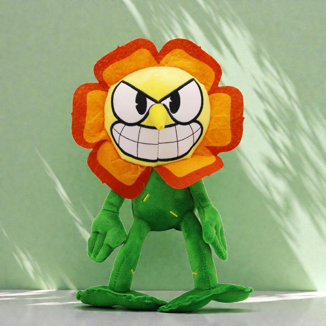 Cuphead Flower Boss Plush Toy, Cartoon Game Plush Doll, Cagney ...