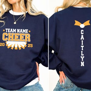 Custom Cheer Team Name Sweatshirt,Cheerleader Gifts,Cheer Mom with Name Sweatshirt,Mascot Sweatshirt,School Cheer Sweater,Team Mascot Sweat