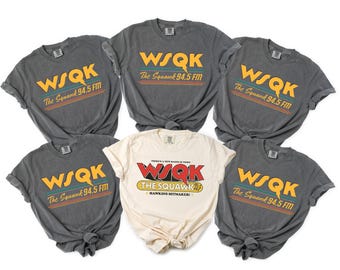Comfort Colors® The Squawk WSQK 94.5 FM T-Shirt – Retro Radio Station Graphic Tee, 80s 90s Nostalgia Shirt, Hawkins Style Unisex Tee