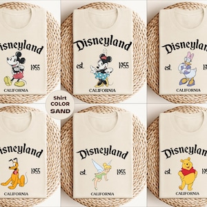 Custom Retro Disneyland Est. 1955 Shirt, Disney All Characters Shirt,Mickey And Friends Shirt, Disneyland Vacation Shirt ,Disney Group Shirt