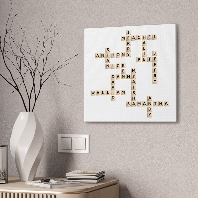 Personalized Scrabble Family Name Canvas Print, Cozy Home Decor, Unique