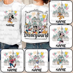 Personalized Mouse And Friends Png Bundle, Cartoon Matching Shirt Png, Magical Kingdom, Family Vacation Png, Vacay Mode, Family Trip Png