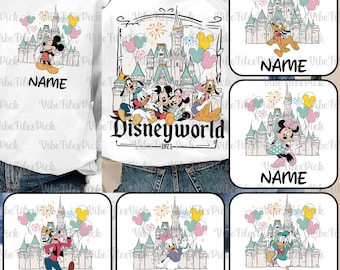 Personalized Mouse And Friends Png Bundle, Cartoon Matching Shirt Png, Magical Kingdom, Family Vacation Png, Vacay Mode, Family Trip Png
