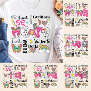 Bundel Madre png, Spanish Mama png, Latina Mom png, Happy Mother's Day, Floral Madre png, mama sweater, heldere doodle png, cadeau voor moeder
