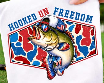 Hooked On Freedom png, 4 juli basvissen png, rood-wit-blauw camouflageontwerp, militair patriottisch png, onafhankelijkheidsdag jongens png