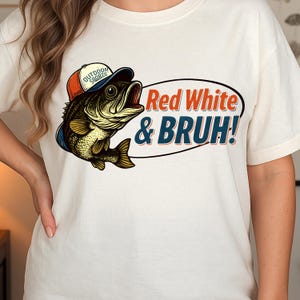 Rood wit en BRUH png, 4 juli vissen sublimatie ontwerp, grappige patriottische bas clipart, USA Independence Day buiten papa shirt png
