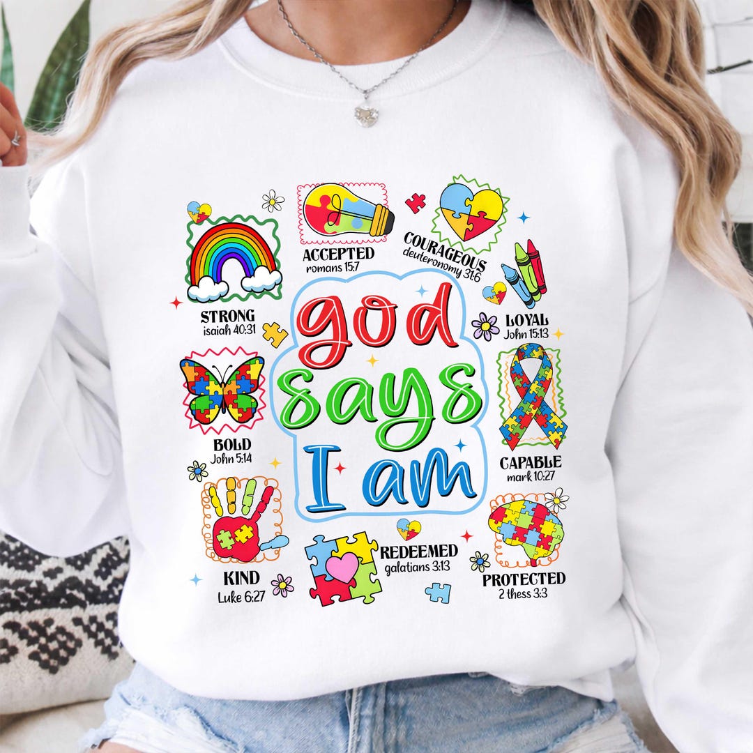 Autism God Say I Am Png, Christian Autism Png, Autism Awareness Month ...