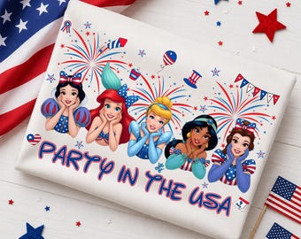 Party in den USA Png, Prinzessin 4. Juli Png, Glücklicher 4. Juli Png, USA Cartoon Mädchen Png, Feuerwerk, Patriotische Png, Freiheit Shirt Png